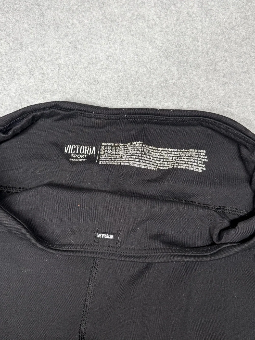Victoria's Secret Black Leggings with Silver Victoria Sport Logo